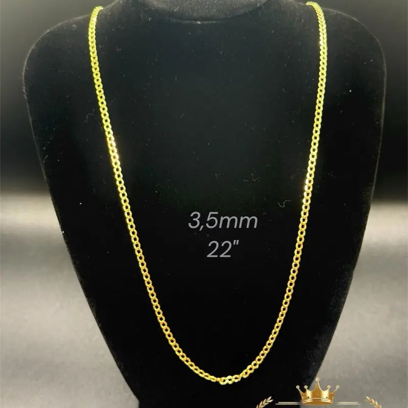 Cadena de Oro Real 10K Corte Brillo 3,5mm 22”