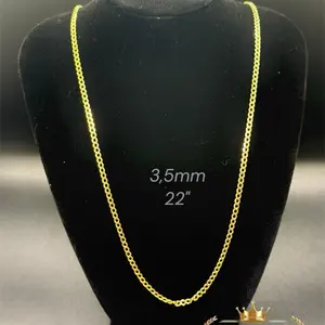Cadena de Oro Real 10K Corte Brillo 3,5mm 22”