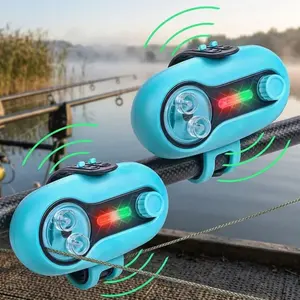 High Sensitivity Electronic Fishing Rod Alarm with LED Night Fishing Alert Battery Powered Anti False Alarm Multi Function Carp Fishing Alarm Device Single Unit Optional Shockproof Fishing Accessory