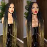 Multi Color Tips Knotless Braided Wig - Synthetic Full lace