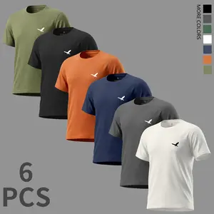 Men’s 6-Pack Vintage Slim Fit Short-Sleeve Crew Neck T-Shirts, Comfortable Casual Summer Tops, Versatile Everyday Must-Have Wardrobe Staples, Men’s Clothing, Men’s Short Sleeve