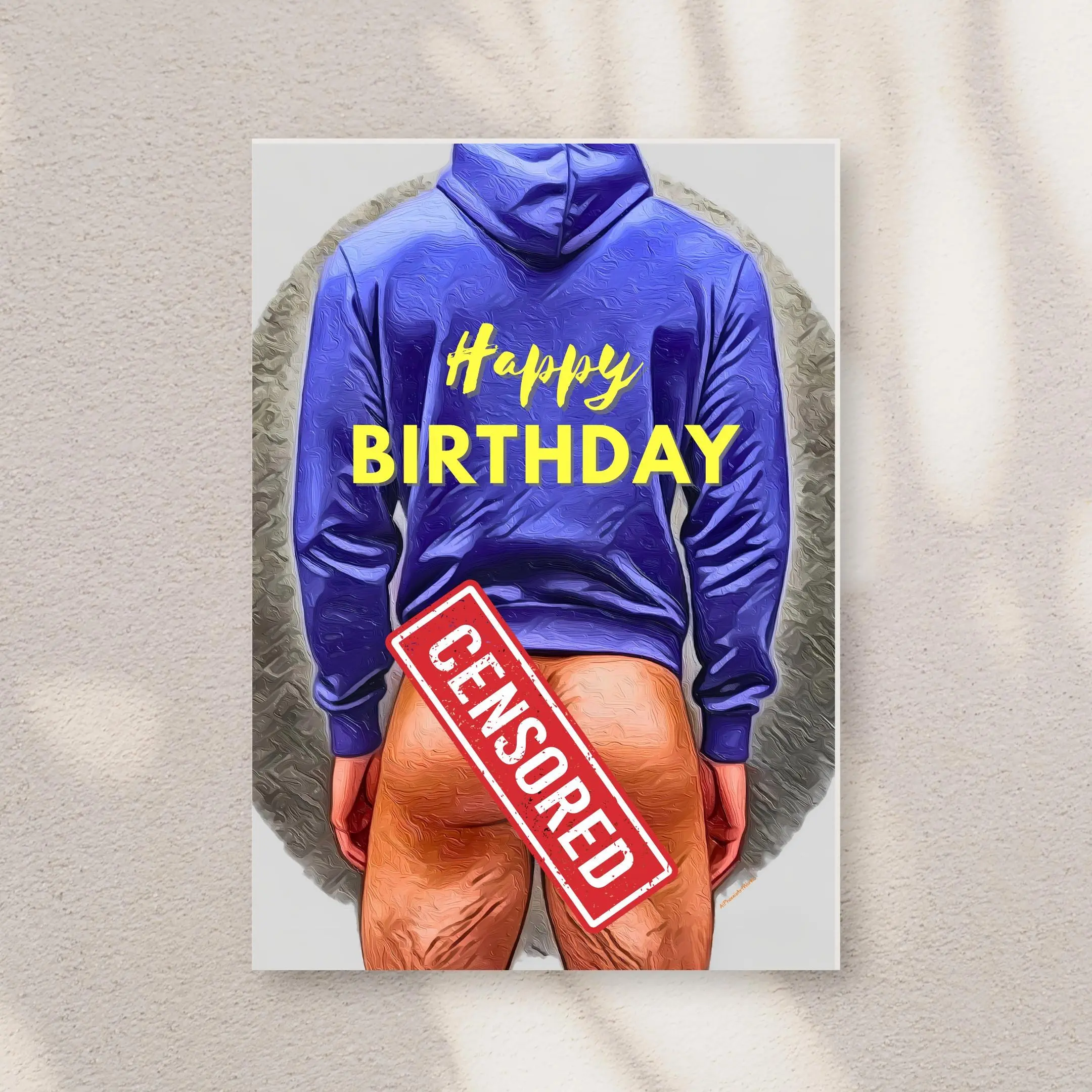 Funny Male Nude Birthday Card | Mature Humor Greeting Card