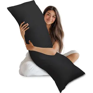Full  Pillow for Adults (Black, 20 x 54 Inch), Long Pillow Insert for Sleeping, Ideal for Side Sleepers