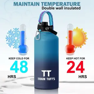 87 oz Train Tuffs Insulated Water Bottle with Paracord Handle & Carabiner