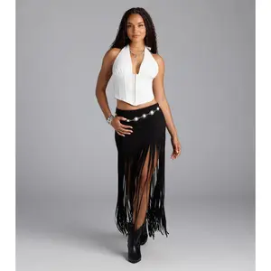 Shake It Up Fringe Maxi Skirt
