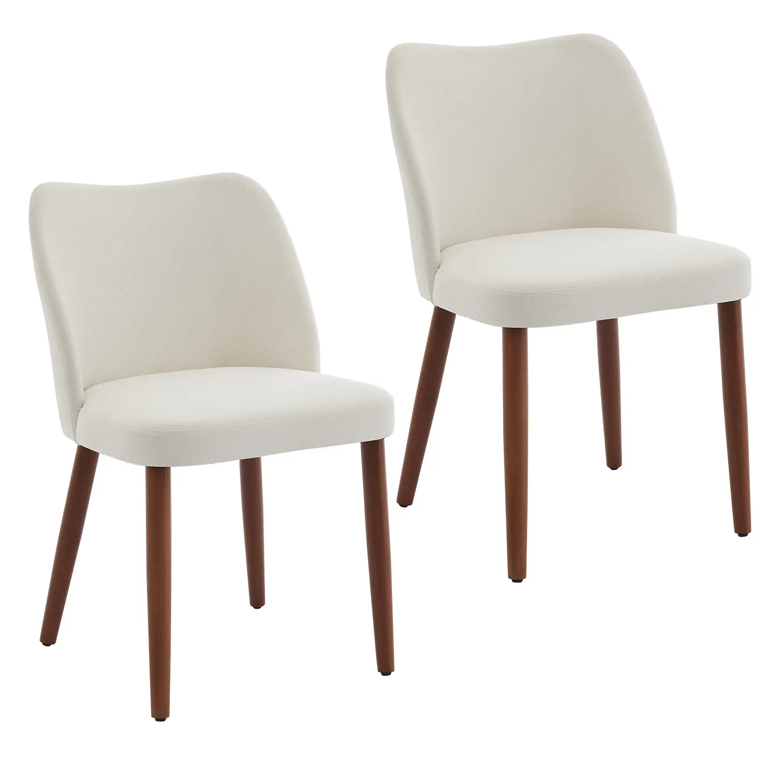 Modern Upholstered Linen Dining Chairs Set of 2 – Wooden Legs, Wing Backrest, Thick Cushions, Leveling Feet, Comfortable Accent Seating for Kitchen & Dining Room