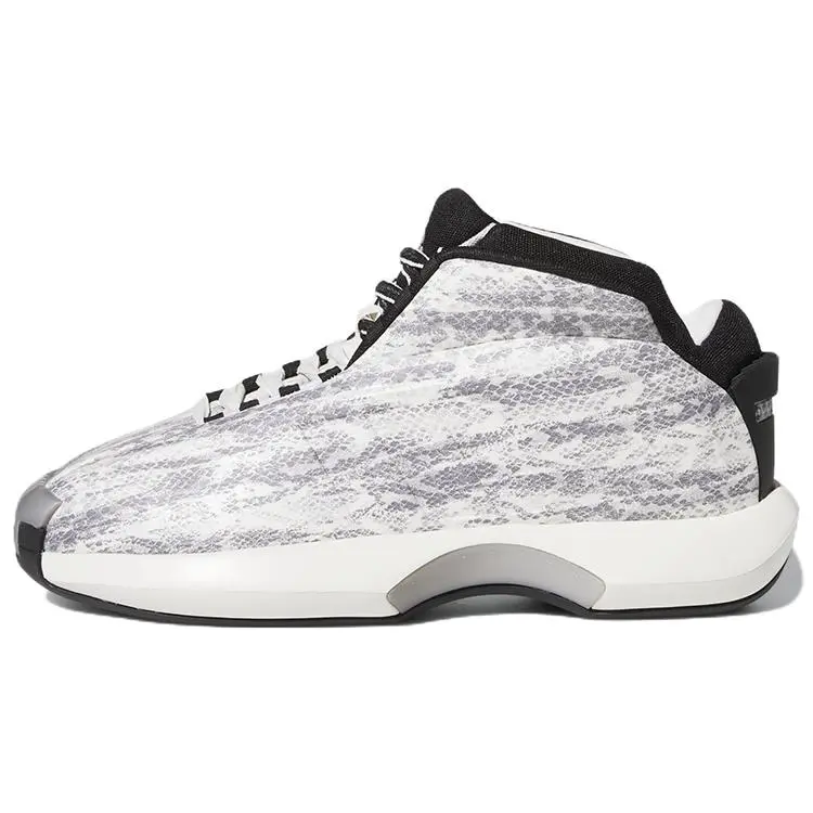 Adidas Crazy 1 Snakeskin' Retro Cushioned Durable Mid Top Basketball Shoes Men's White GY2405