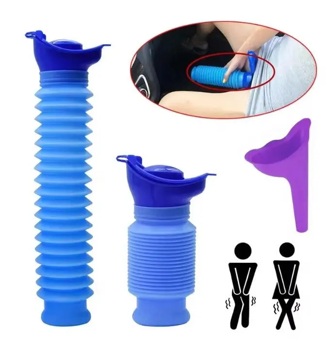Portable Urinal Bucket 750 ML for Travel Camping Emergency Use Reusable Shrinkable Standing Urine Leak Toilet