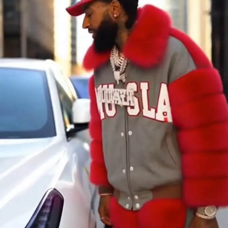 Red Mula Leather & Co Blood Red Jacket & Pants w/ Fur Menswear Graphic Design Formal Casual Outfit