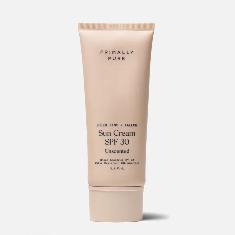 Primally Pure SPF Sunscreen - Made with Grass-Fed Tallow Beeswax & Mango Butter