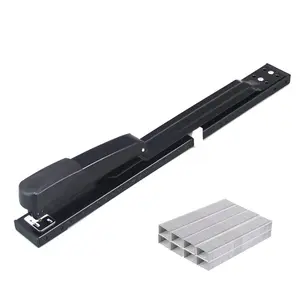 Long Reach Stapler Office Staplers Desktop  50 Sheets Capacity Arm with 1600pcs 23/8 Staples (Black Capacity)