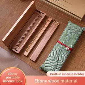 Portable Padauk Wood Incense Box, Solid Form Travel Fragrance Holder, Essential Oil Diffuser, Ideal for On-The-Go Use