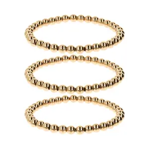 Steel by Design Set of 3 Polished Bead StretchBracelets