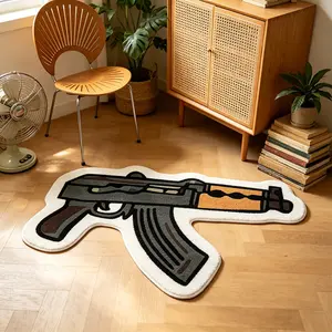 Funny Cartoon Pattern Rug, Soft Bedroom Bedside Carpet, American Style, Holiday Birthday Gift, Living Room Bathroom Kitchen Mat