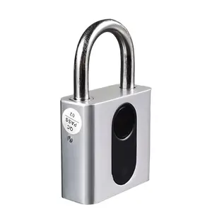 FixtureDisplays® Fingerprint Padlock, Bluetooth Lock APP Remote Access Unlock, Smart Padlock, Keyless Lock 15064