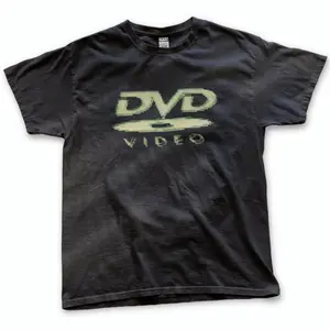 DVD Video nostalgic green logo, Vintage gaming T-Shirt, 2000s aesthetic, Retro good shirts tiedye mugshot shirt breezy shirt Cotton Menswear