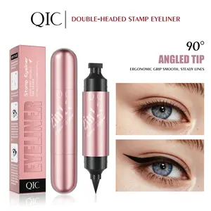 Upgraded Rotating Dual-Ended Eyeliner Pen & Wing Stamp, Waterproof Quick-Dry Formula for Easy Cat Eye and Sharp Winged Looks, All-Day Wear