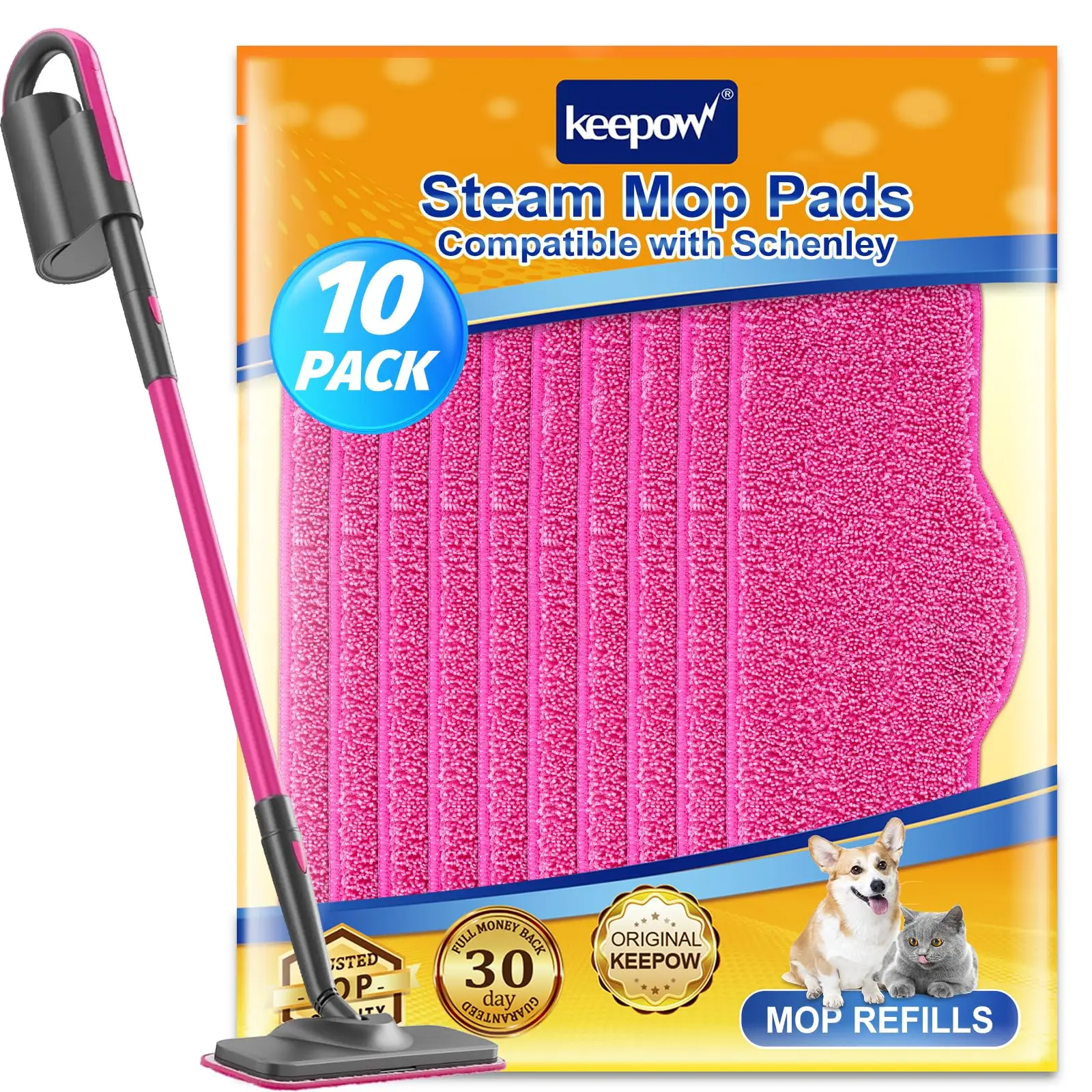 KEEPOW Microfiber Steam Mop Pads Compatible with Schenley Steam Mop Cleaner, Washable and Reusable Replacement Mop Pads Accessories TikTokShopfalldeal