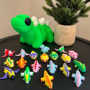 Mini dinosaur 3d printed articulated home decor statues and figurines