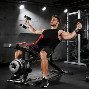 800LBS Fast Adjust Weight Bench - Leg Extension + Preacher Pad| Home Gym Full Body Workout glute workout device