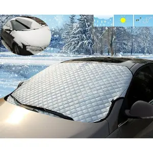 Car Windshield Snow Ice Cover, Covers Windshield Wipers Windproof Frost Guard - Fits All Cars and Most SUVs 62" X 39"
