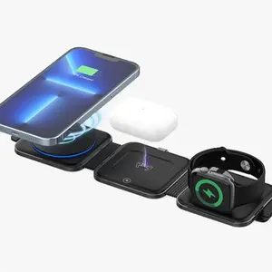FIELUX 3 in 1 Foldable Wireless Magnetic Charger charger  for earbud  charger