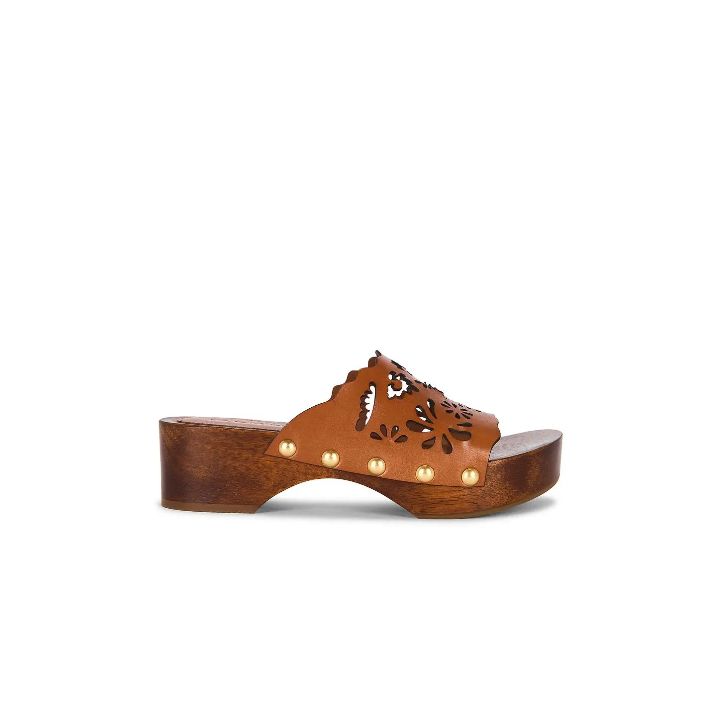 FARM Rio Lace Leather Clog in Sand