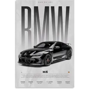 Supercar Poster M4 Poster Racing Wall Art Painting Canvas Birthday Gift Prints House Decor