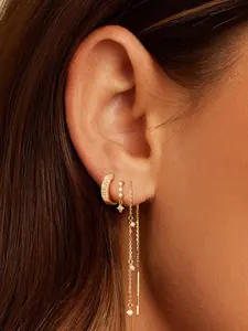 Dearmay Earrings for Women Hypoallergenic Silver Earrings Set for Sensitive Ears Non Tarnish Huggie Hoops Earring Stacks for Multiple Piercing Jewelry Lightweight Greenish Spring