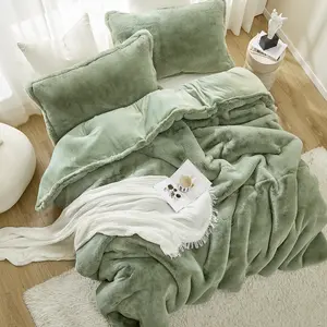 1,100 Bunnies - Coma Inducer Oversized Comforter Set - Plush Reverse - Calming Sage