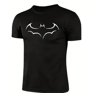 2026 New 100% Premium Cotton Sustainable Cotton 2024 large size mens loose t shirt fashion bat print mens short sleeve t shirt summer new mens casual t shirt black -1 t shirtUnisex Boxy Fit Heavyweight Tee