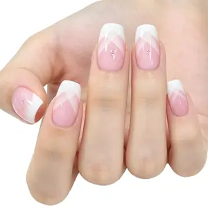 Semi Cured Gel Nail Strips 20 Wraps, with UV/LED, French Gradient Gel Nail Strips, Salon-Quality, Long Lasting, Easy to Apply & Remove, Includes UV/LED 2 Prep Pads, Nail File & Wooden Stick