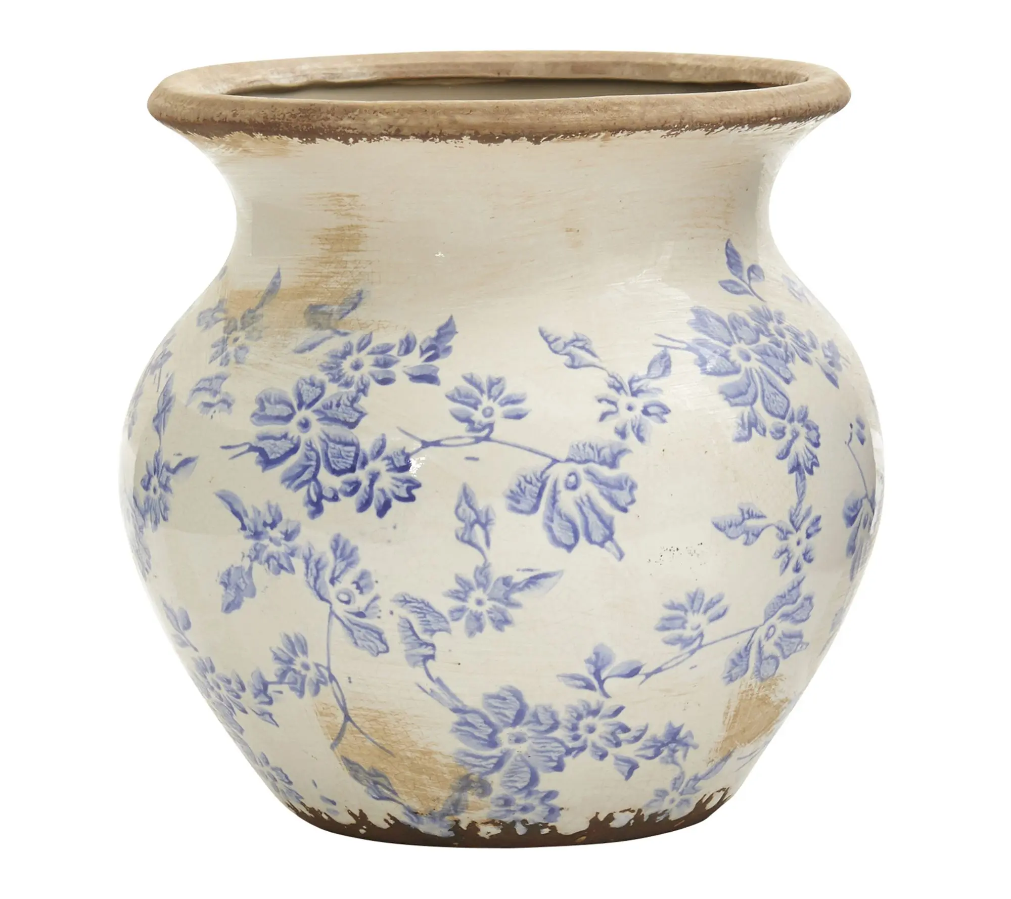 Nearly Natural 7" Tuscan Ceramic Blue Scroll Urn Vase Nearly Natural 7" Tuscan Ceramic Blue Scroll Urn Vase