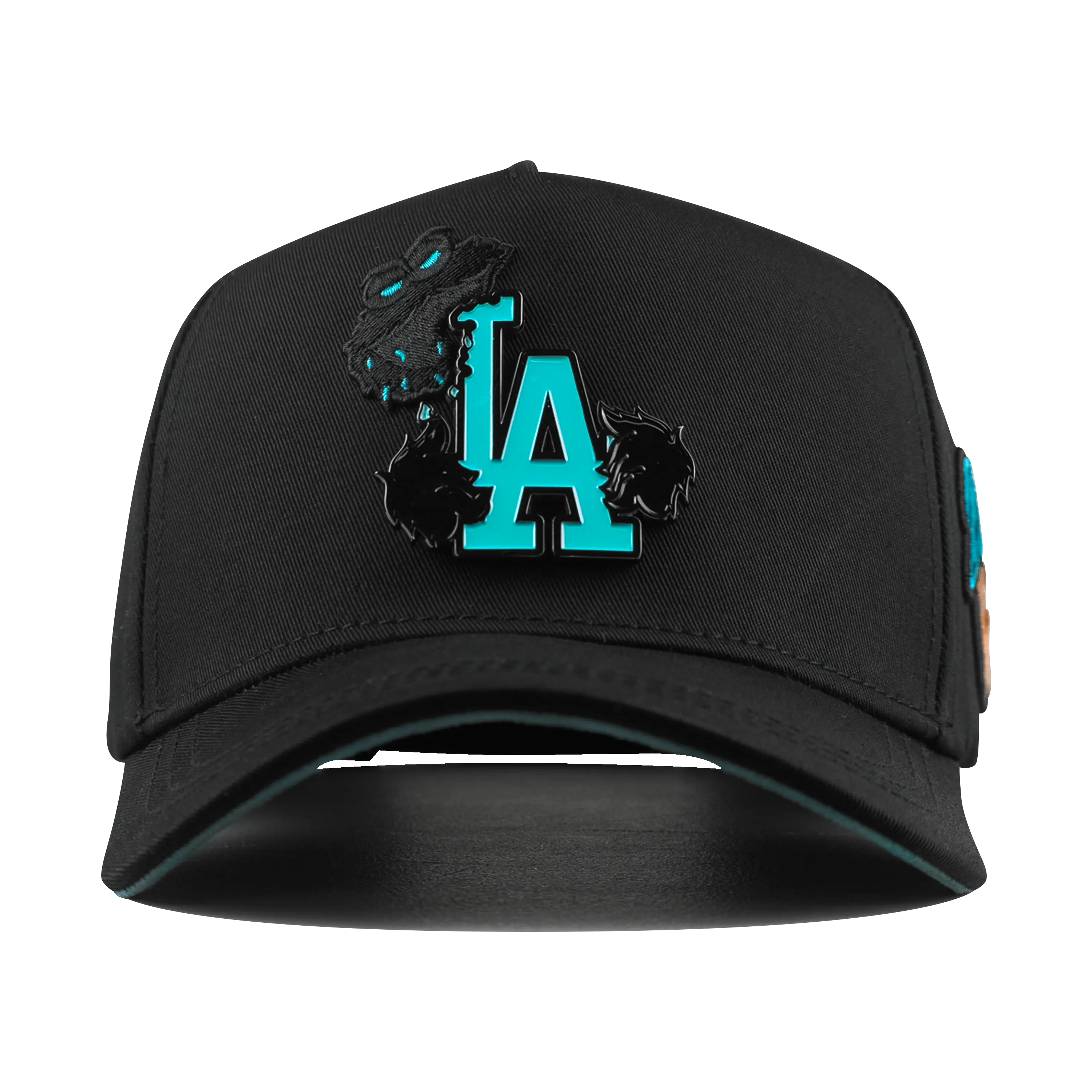 Unisex Limited Edition Aqua Premium Snapback Baseball Hat - LA-Inspired Design, LA Cookies, Streetwear Style, Bold Embroidery, Casual Fashion Accessory, Hats, No Restocks Once Sold Out, Hand Wash Only