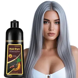 Natural Silver Gray Hair Coloring Shampoo for Men & Women - 3-in-1 Instant Herbal Formula for Long-Lasting Color in 10-15 Minutes, 16.9 Fl Oz (Silver Gray) Haircare