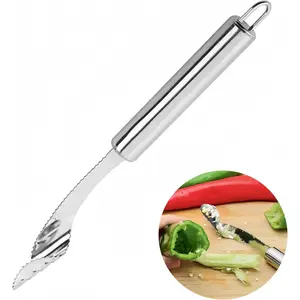 Jalapeno pepper corer seed remover, stainless steel Jalapeno Popper cutter vegetable tomato apple corer tool for family kitchen-0.79 * 8.6in