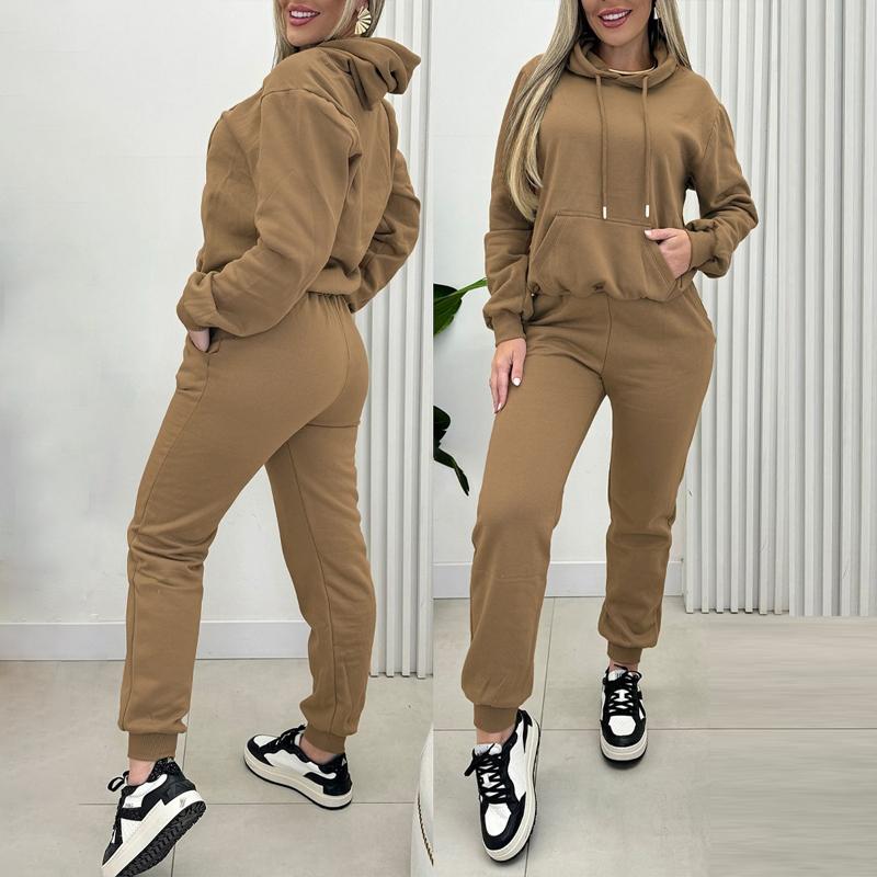 ChicMe Womens Warm 2 Piece Outfits Lounge Kangaroo Pocket Design Fleece Lined Hoodie Jogger Cuffed Sweatpants Tracksuit Sweatsuit Set/Casual Women's Sportswear Set Casual Outings Adjustable Relaxed Athleisure Wear ChicMe Womens Warm 2 Piece Outfits Lounge Kangaroo Pocket Design Fleece Lined Hoodie Jogger Cuffed Sweatpants Tracksuit Sweatsuit Set/Casual Women's Sportswear Set Casual Outings Adjustable Relaxed Athleisure Wear