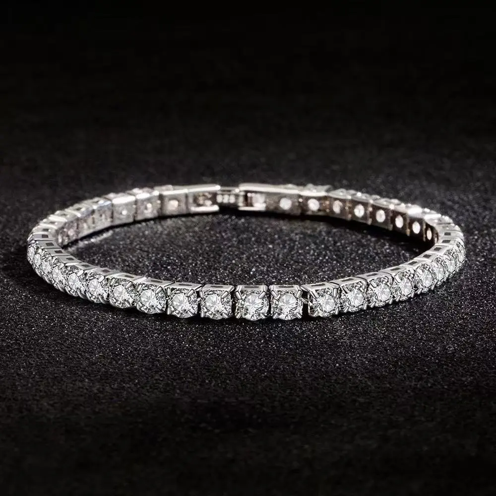 14K Gold Plated Round Tennis Bracelet for Women – Elegant 4mm Cubic Zirconia Tennis Bracelet – Great Gift for Mom, Wife & Loved Ones Size 6.5-8.5 inches,Mother's Day Gift,summerwins,summeroutfits,vacationoutfits,beachoutfits