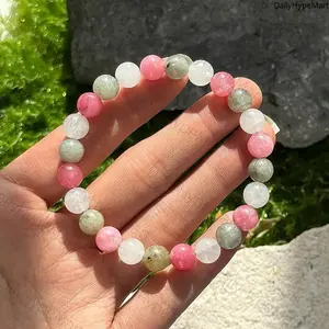 Elegant White Crystal Beaded Energy Healing Bracelet, For Stress Relief & Meditation