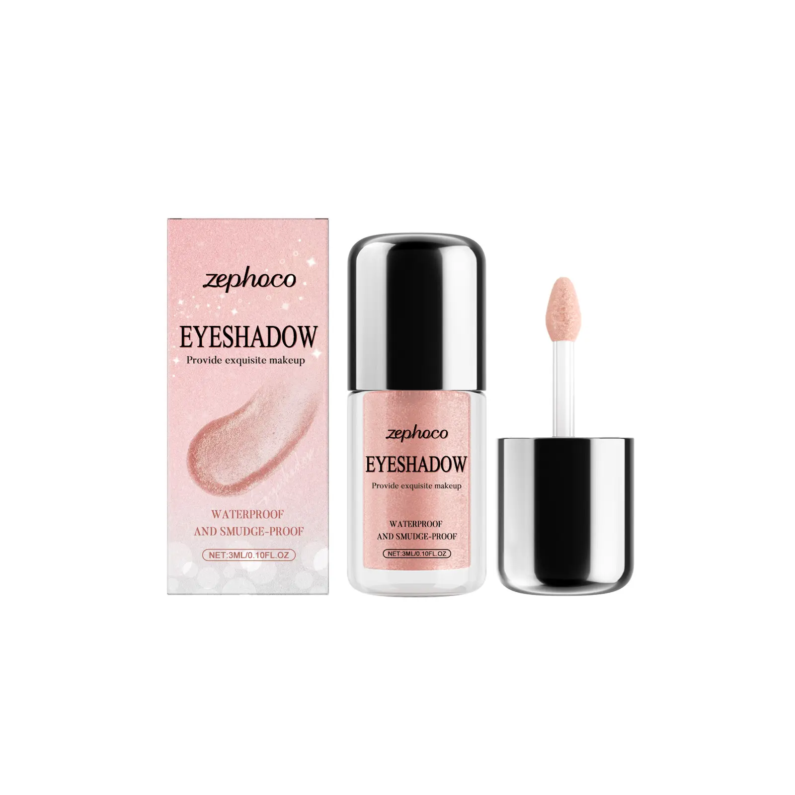 Shimmering Nude Pink Liquid Eyeshadow, Fine Luster, No Fallout, Long-Lasting Color, Quick-Drying and Non-Fading Eyeshadow