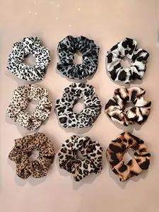 Leopard Pattern Hair Scrunchies, Casual Versatile Hair Accessories for Women, Minimalist Headwear Suitable for Thick Hair, Fashion Hair Accessories for Party, Ponytail Hairstyle
