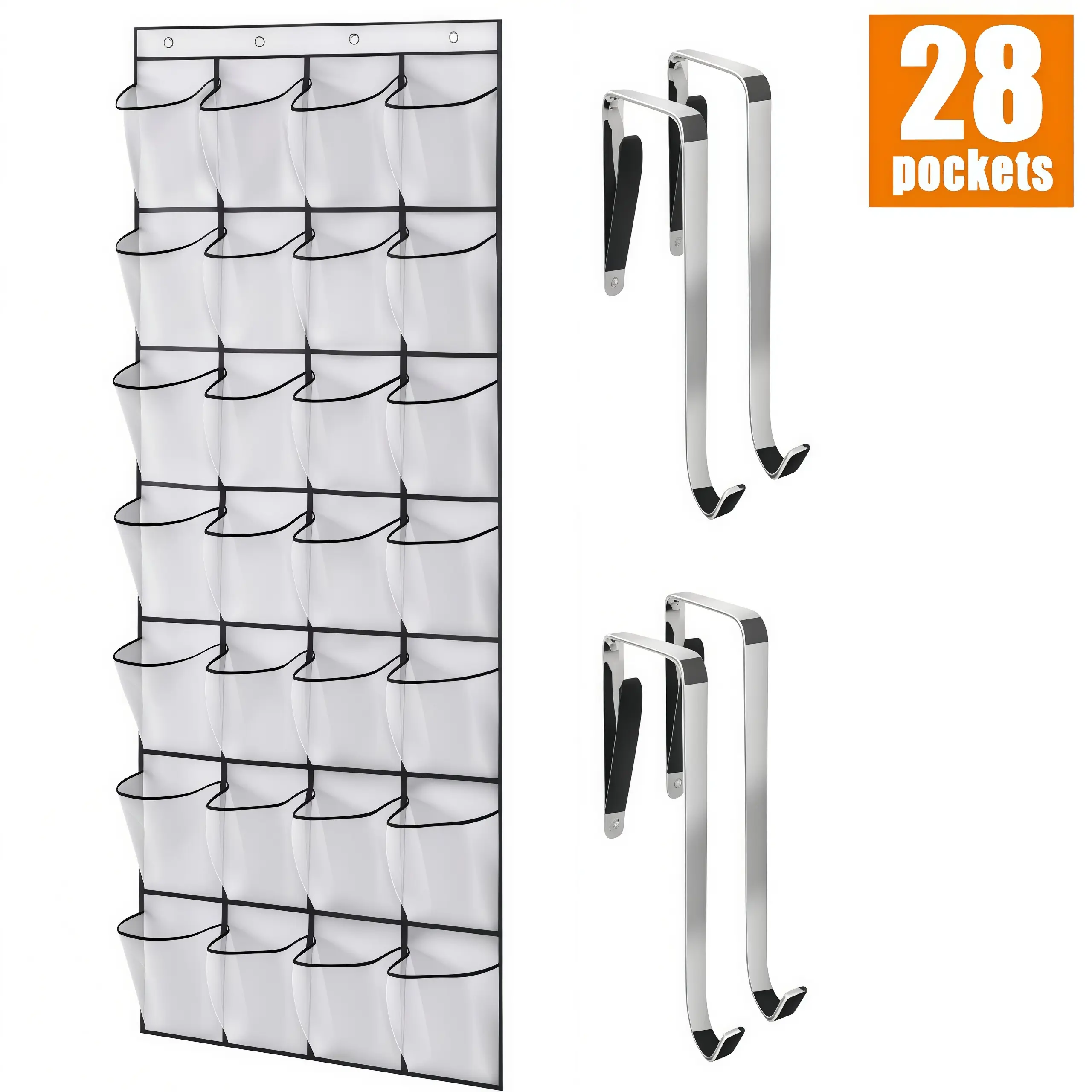 LMMAKE 1PC Over The Door Shoe Organizer Heavy-Duty Construction with 4 Metal Hooks for Maximum Storage Capacity Space-Saving Design Holds Shoes Accessories & More Perfect for Closets Apartments Dorms & Bedrooms Drawer Cabinet Drawer Chest Dresser