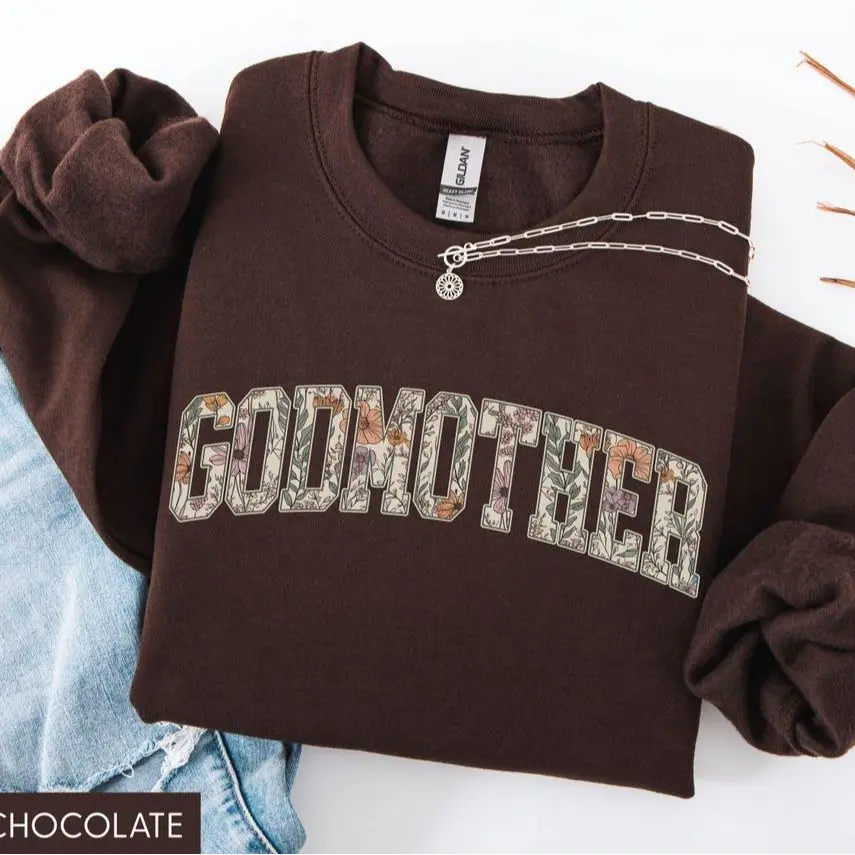 Godmother Sweatshirt, Godmother Sweater, Pregnancy Reveal to Friend, Godmother Gift from Goddaughter, Godmother Gift for Baptism