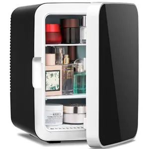 Electactic Compact Mini Fridge, 10L Portable Small Refrigerator, 2.6 Gal Mini Fridge with AC/DC Adapters, Small Cosmetics Cooler for Beverage, Food, Makeup, Bedroom, Office, Dorm, Black