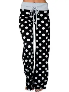 Women's new elastic pants with polka dot print loose pants soft comfortable Pajama sleeping pants Loungewear S-XXL
