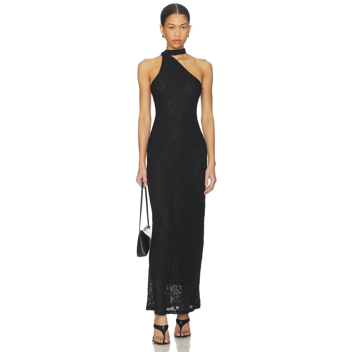 LIONESS Lux Lace Maxi Dress in Noir