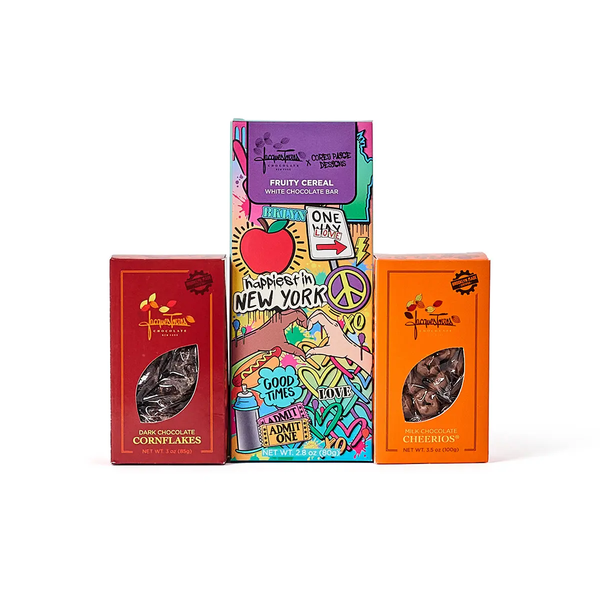 Kids Bundle - Milk Chocolate Cheerios™, Dark Chocolate Corn Flakes, Corey Paige Fruity Cereal Bar - Tasty Trio for Little Chocolate Lovers