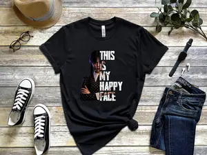 Wednesday Shirt, This is my happy face shirt, Wednesday Addams Shirt, Wednesday Gift, Spooky Goth Shirt, Gothic Shirt