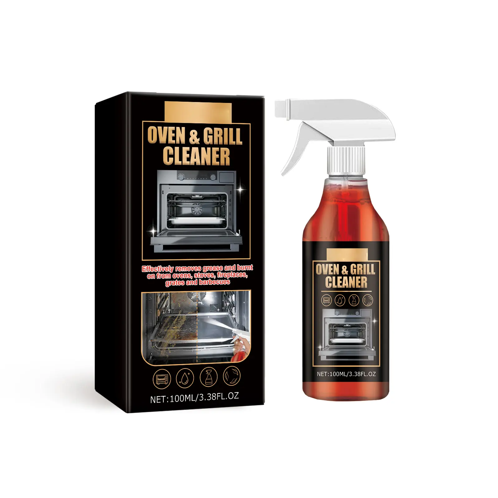 Stove Oven Foam Cleaner Special For Oven Racks Remove Heavy Grease Dirt Eliminate Bad Odors Multi-Purpose Kitchen Range Degreasing Deodorizer Viral CleanTok Cooking Appliance Care Supply
