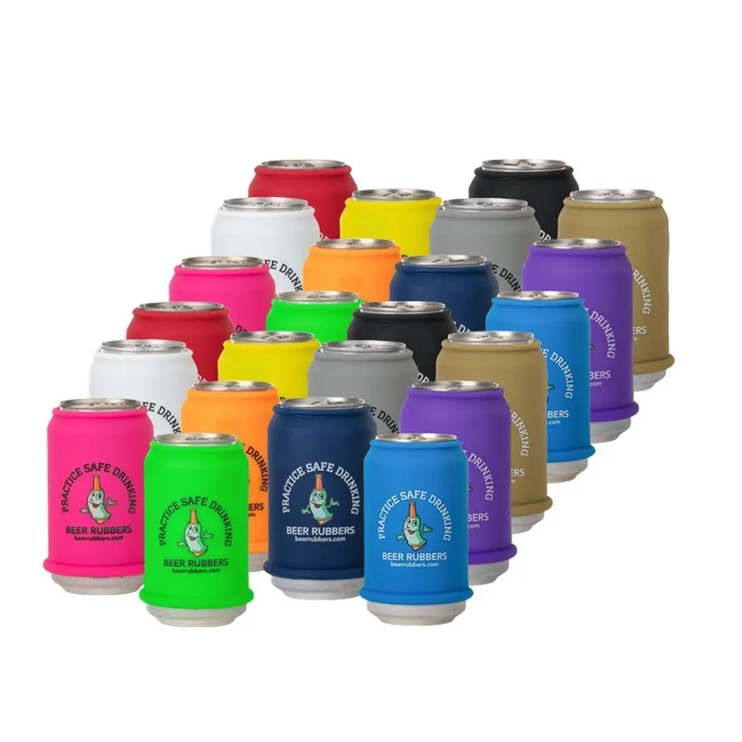 Vibrant Durable Silicone Beer Can Sleeves (24 Pack) - No-Slip Grip Holder, Cold & Condensation Protection, Cup Insulator for Adults' Hosting, BBQ Party, Group Drinks Events
